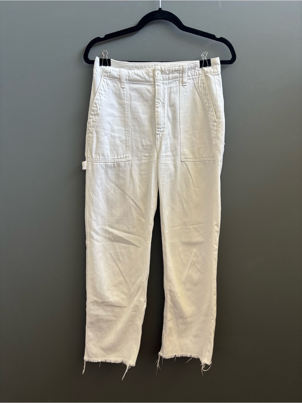 Reformation Jeans Vintage White Straight-Leg Utility Chinos
